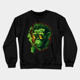 Monkey Drinking Crewneck Sweatshirt